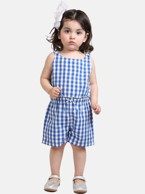 

Beebay Girls Blue Checked Basic Jumpsuit