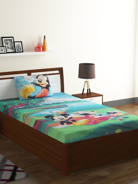 

Bombay Dyeing Disney 100% Cotton Single Bed Sheet with 1 Pillow Cover, Green