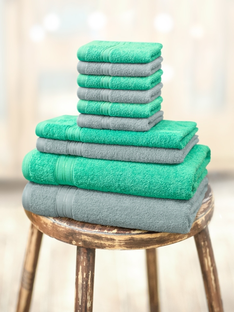 

Swiss Republic Pack of 10 Cotton 480 GSM Towel Set, Green