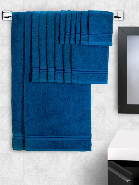 

swiss republic Set of 14 Navy Blue Cotton 480 GSM Towels