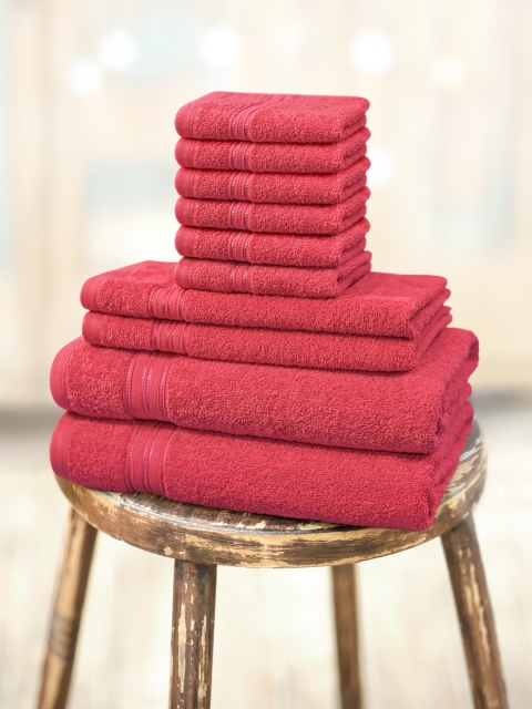 

Swiss Republic Pack of 10 Cotton 480 GSM Towel Set, Magenta