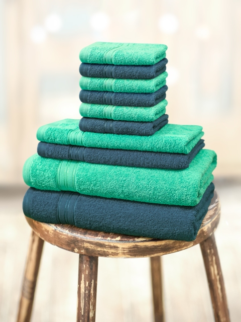 

Swiss Republic Pack of 10 Cotton 480 GSM Towel Set, Green