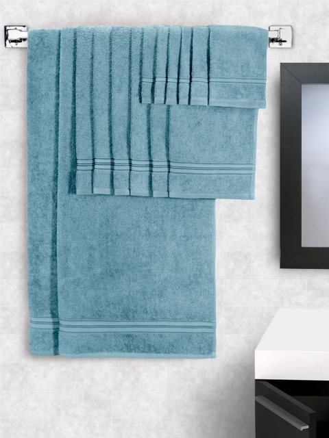 

swiss republic Blue Set of 14 Cotton 480 GSM Towels