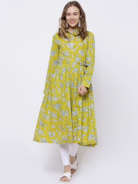

Vishudh Women Green Printed Anarkali Kurta