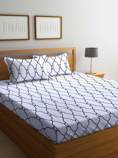 

STELLAR HOME White Flat 120 TC 1 Queen Bedsheet with 2 Pillow Covers