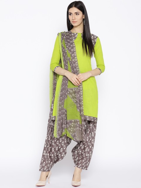 

Satrani Green & Charcoal Grey Unstitched Dress Material