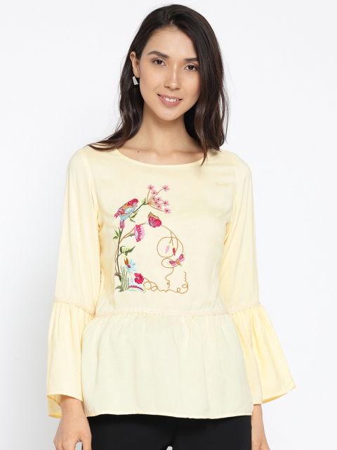 

Jaipur Kurti Women Cream-Coloured Solid A-Line Top