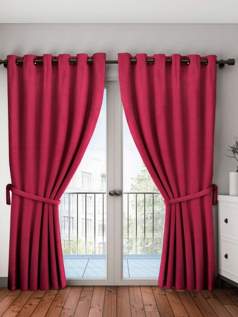 

Bianca Maroon Solid Window Curtains