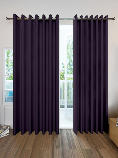 

Divine Casa Purple Black Out Door Curtains