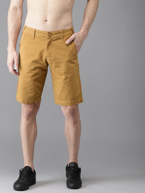

HERE&NOW Men Rust Solid Slim Fit Chino Shorts