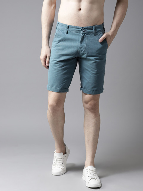 

HERE&NOW Men Blue Solid Slim Fit Shorts