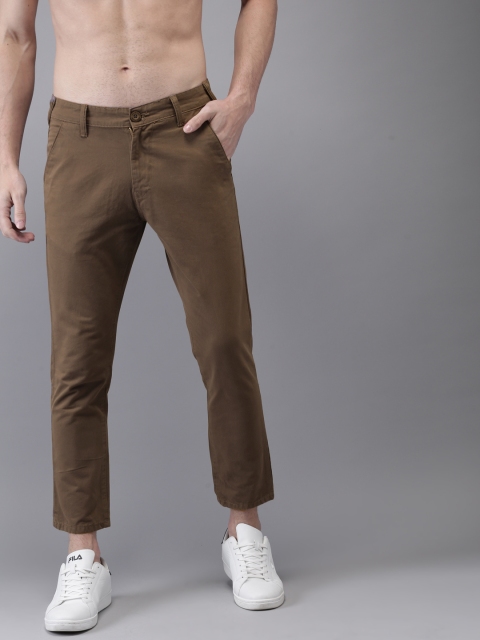 

HERE&NOW Men Brown Slim Fit Solid Chinos