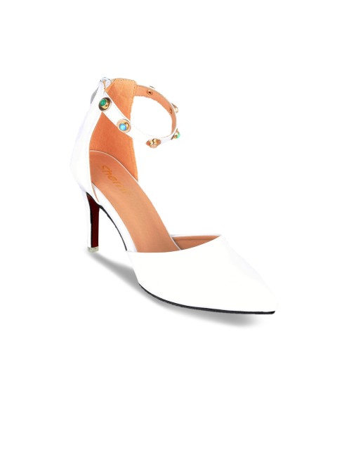 

Sherrif Shoes Women White Solid Pumps