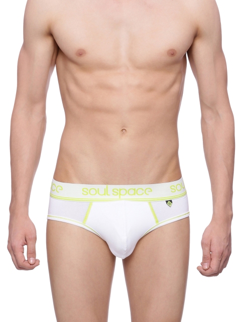 

Soul Space White Solid Brief ME22