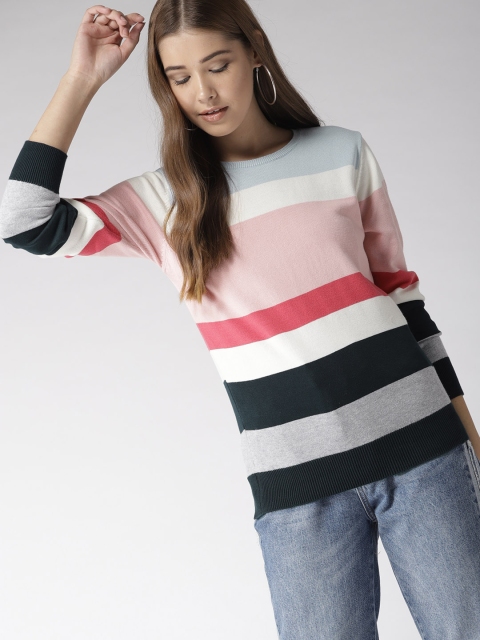 

Mast & Harbour Women Multicoloured Striped Pullover, Multi