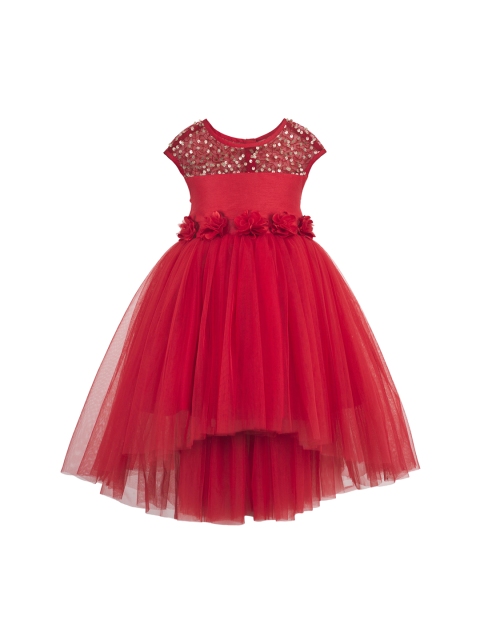 

Toy Balloon kids Girls Red Embellished Empire Dress