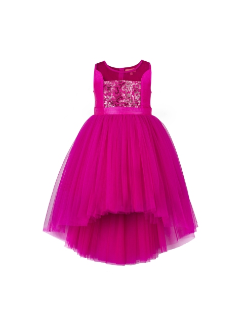 

Toy Balloon kids Girls Magenta Solid Empire Dress