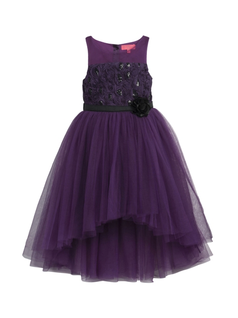 

Toy Balloon kids Girls Purple Self Design Empire Dress
