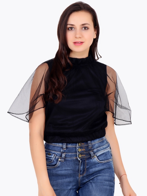 

Cation Women Black Solid Top