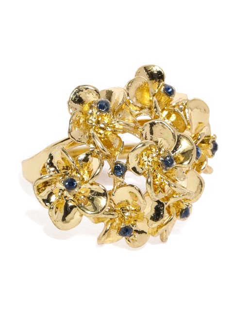 

Accessorize Women Gold-Toned & Blue Floral Ring