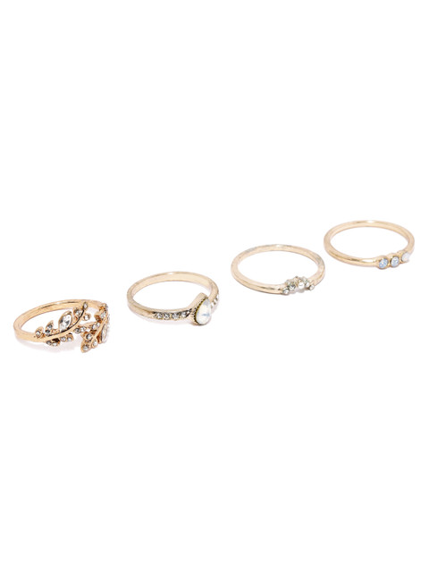 

Accessorize Set of 4 Off-White & Gold-Toned Rings