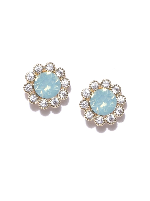 

Accessorize Green Gold-Plated Floral Swarovski Crystal Studs