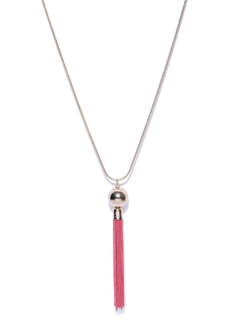

Accessorize Pink & Gold-Toned Tasselled Necklace