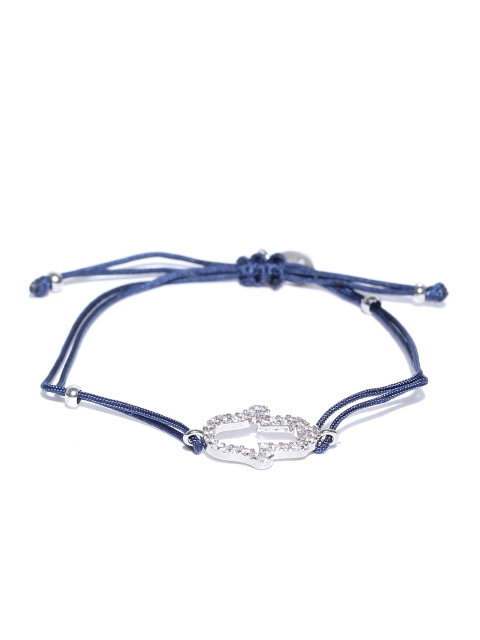 

Accessorize Navy Platinum-Plated Contemporary Bracelet, Navy blue