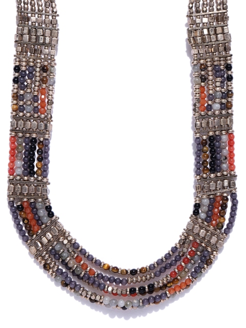 

Accessorize Anrique Gold-Toned & Grey Beaded Necklace