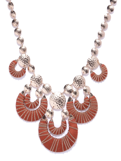 

Accessorize Gold-Toned & Rust Orange Necklace