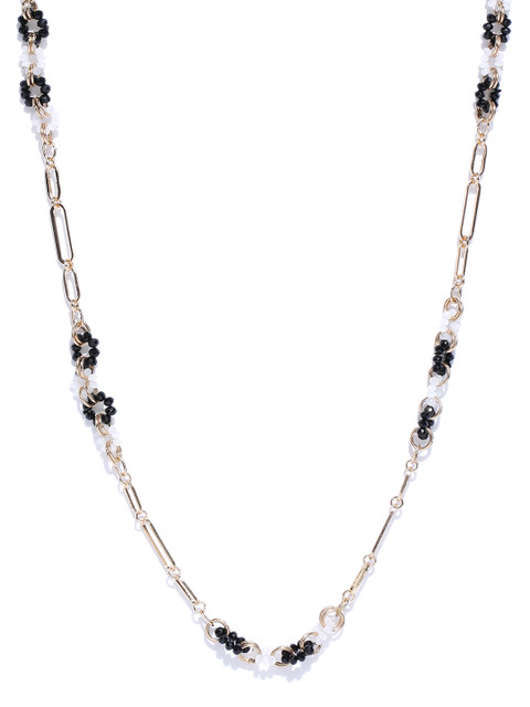 

Accessorize Gold-Toned & Black Beaded Necklace