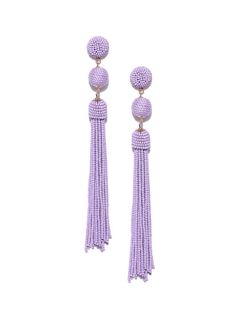 

Accessorize Lavender Beaded Tasselled Drop Earrings