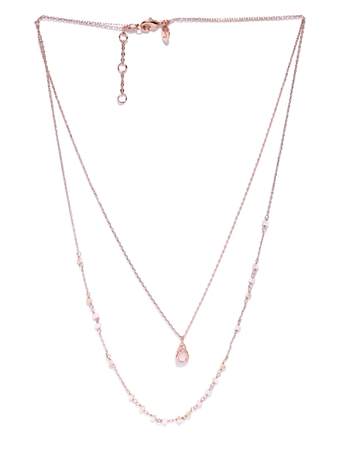 

Accessorize Off-White Rose Gold-Plated Layered Necklace