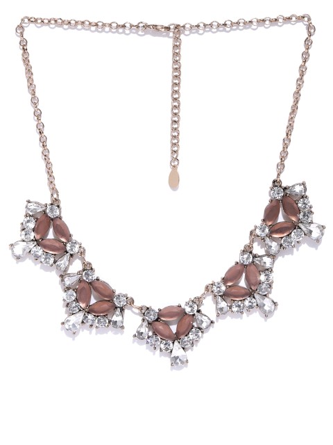 

Accessorize Brown & Antique Gold-Toned Stone-Studded Necklace