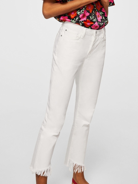 

MANGO Women White Relaxed Fit Mid-Rise Clean Look Jeans