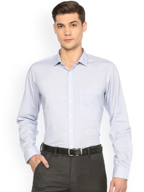 

Van Heusen Men White Slim Fit Printed Formal Shirt