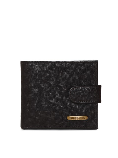 

Hidesign Men Black Textured Two Fold Wallet