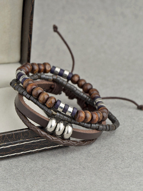 

Dare by Voylla Men Set of 3 Multicoloured Handcrafted Bracelets, Multi