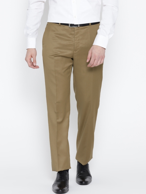 

Raymond Men Khaki Contemporary Fit Solid Formal Trousers