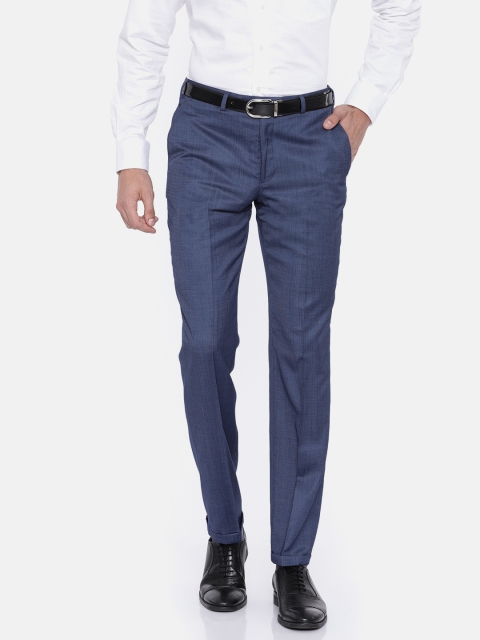 

Park Avenue Men Blue Smart Slim Fit Solid Formal Trousers