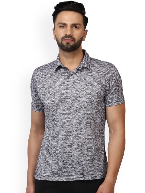 

Parx Men Grey Printed Polo Collar T-shirt