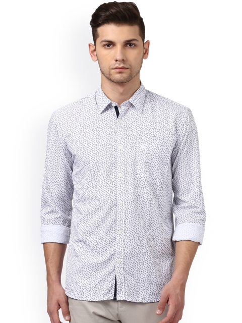 

Parx Men Blue & White Slim Fit Printed Casual Shirt