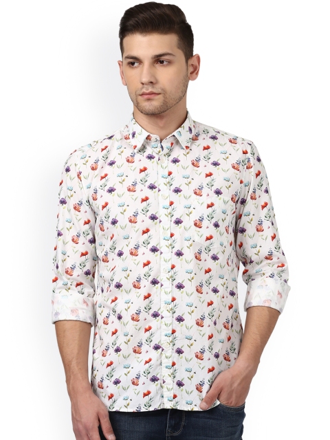 

Parx Men White Slim Fit Printed Casual Shirt