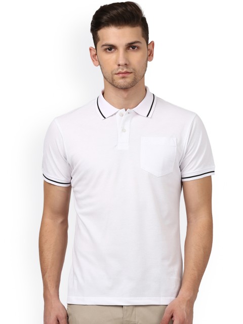 

Parx Men White Solid Polo Collar T-shirt