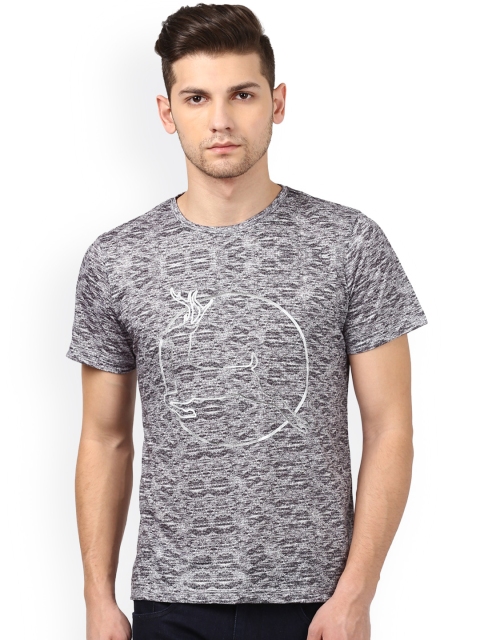 

Parx Men Grey Printed Round Neck T-shirt