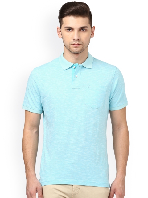 

Parx Men Sea Green Solid Polo Collar T-shirt