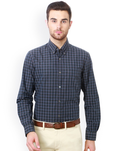 

Peter England Elite Men Blue Slim Fit Checked Casual Shirt