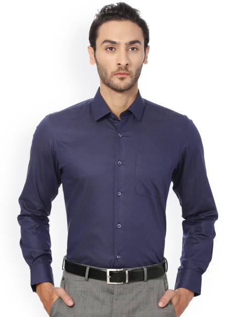 

Peter England Elite Men Blue Slim Fit Printed Formal Shirt