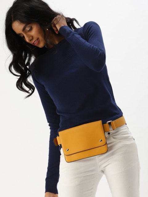 

DressBerry Women Navy Blue Solid Pullover