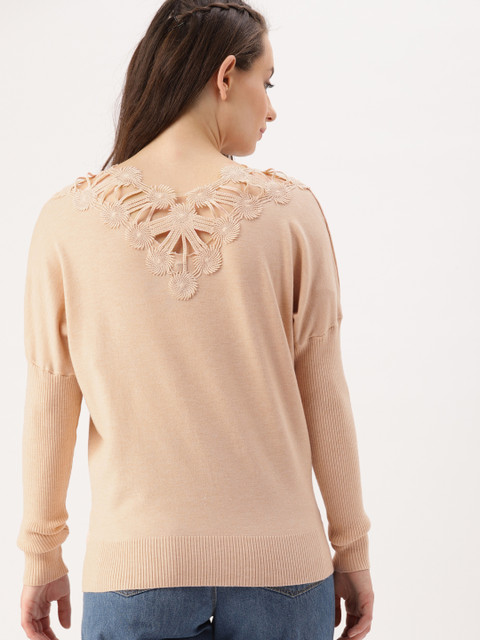 

DressBerry Women Peach-Coloured Solid Pullover Sweater